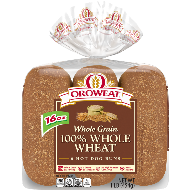 Oroweat® Premium Breads 100 Whole Wheat Rolls, Large